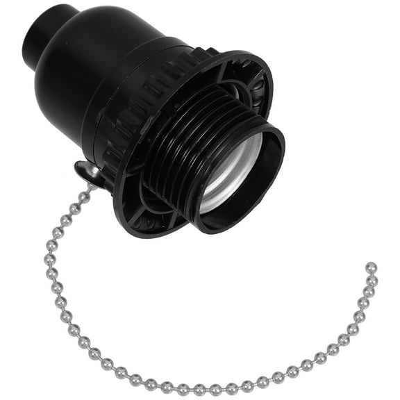 OATIPHO socket lamp holder Lamp Holder Black ABS Pull Chain Switch Home Lighting 1Pack