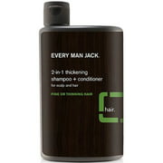 Every Man Jack 2-In-1 Double Down Thickening Shampoo and Conditioner with Fresh Tea Tree Scent, Get Stronger, Thicker and Fuller Hair That Smells Great, 13.5 Ounce