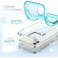 thumbnail image 4 of For iPhone 13 Pro Max Heavy Duty Shockproof Protection Phone Cases, Anti-Drop, Triple Layer Transparent Protective Back Cover Case, Crystal Blue, 4 of 8
