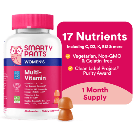 SmartyPants Women's Multivitamin Gummies with D3, C & B12 - 60ct