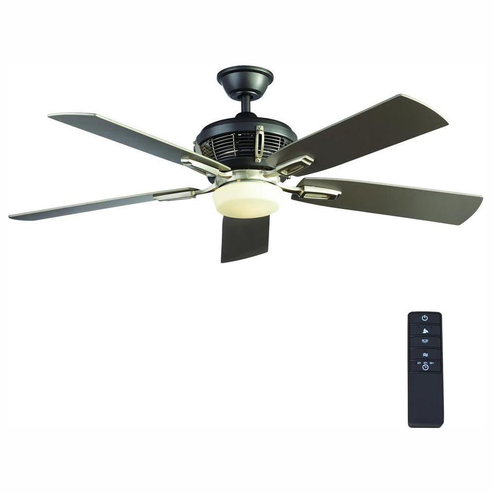 Home Decorators 56 In LED Indoor Brushed Nickel Ceiling Fan With Remote Control for sale online 