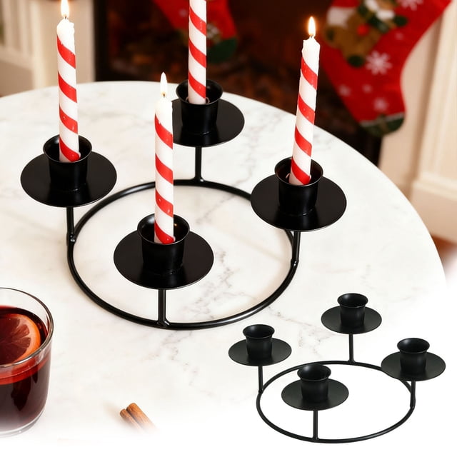 Advent Wreath Candle Holder Round For Five Candles Gold Metal Ring Stand Suitable For Or Home Use Decoration