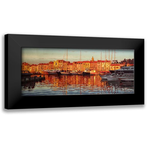 Adamov, Alexey 14x8 Black Modern Framed Museum Art Print Titled - Rays by Sunset