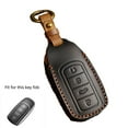 thumbnail image 3 of Handwork Leather Remote Car Key Fob Case Cover For Chery Omoda 5 Black, 3 of 6