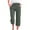 Army Green#01, variant on Axiiglly Capri Pants for Women High Waisted Straight Leg Cropped Pants Casual Lightweight Button Linen Capri Pants Loose Drawstring Plus Size Cotton Capris