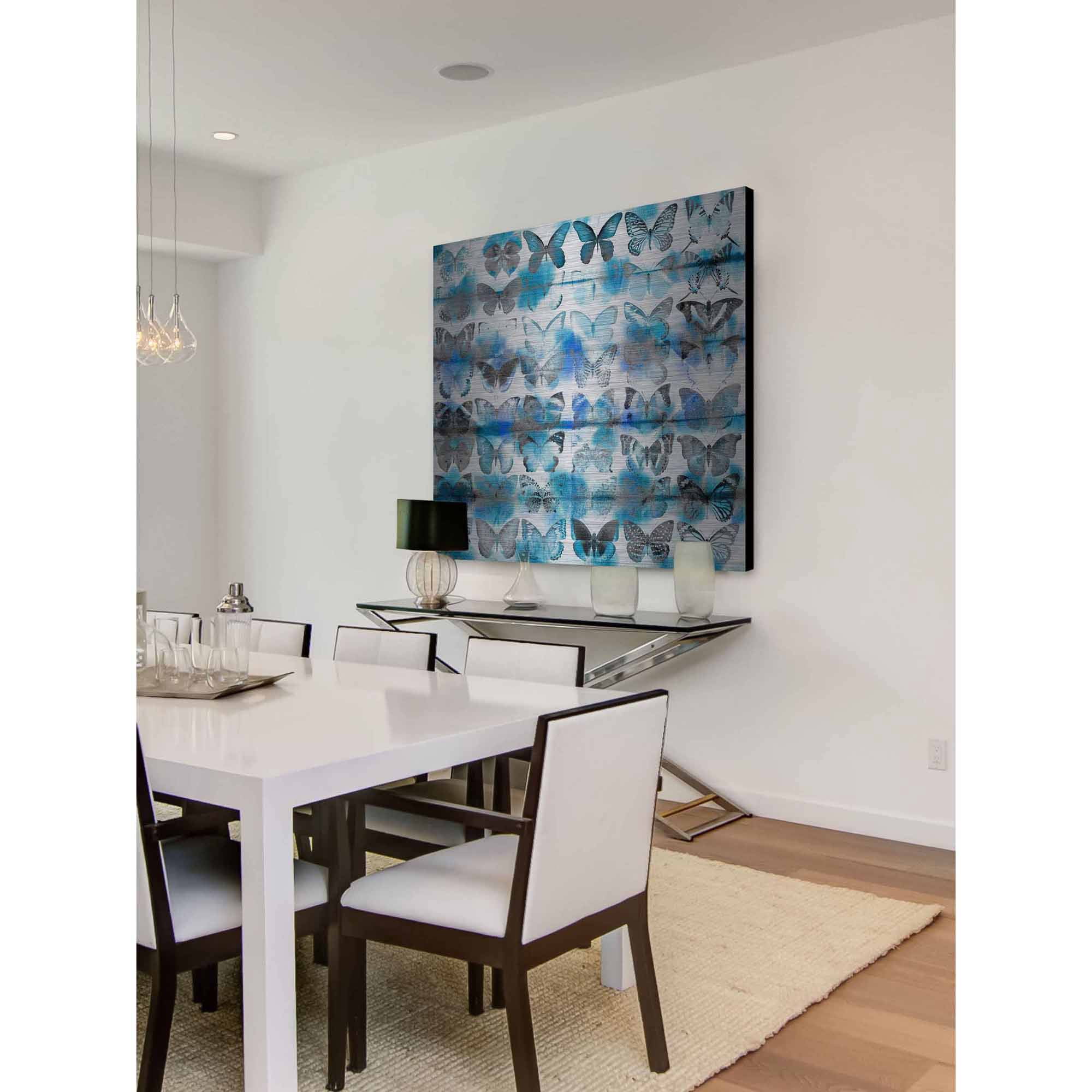 Parvez Taj Powder Blue Wings Art Print on Brushed Aluminum
