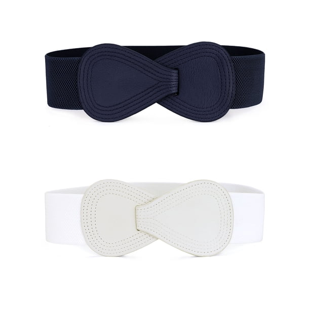 Cinturón elástico para mujer INSPIRE CHIC con forma de 8, cinturones delgados de cuero sintético