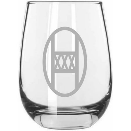 

30th Infantry Division Military Etched 15.25oz Libbey Stemless Wine Glass