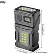 thumbnail image 3 of BKER Small Flashlight Rechargeable Compact Pocket Work Light Mini EDC Torch With 6 Modes COB Side Light Digital Display Worklight, 3 of 7