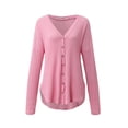 thumbnail image 3 of SHTXOZHI Womens Long Sleeve Button Down Jacket Fall Open Front Solid Color Knit Cardigans, 3 of 5