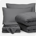 thumbnail image 1 of Bare Home Ensemble 7 Pcs Bed-in-a-Bag - Grand Lit, Gris avec Ensemble de Draps Gris, 1 of 7
