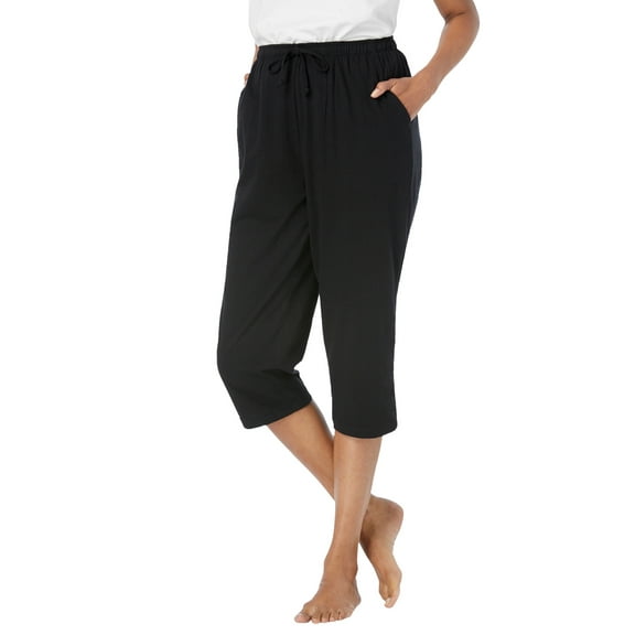 Dreams & Co. Plus Size Knit Sleep Capri