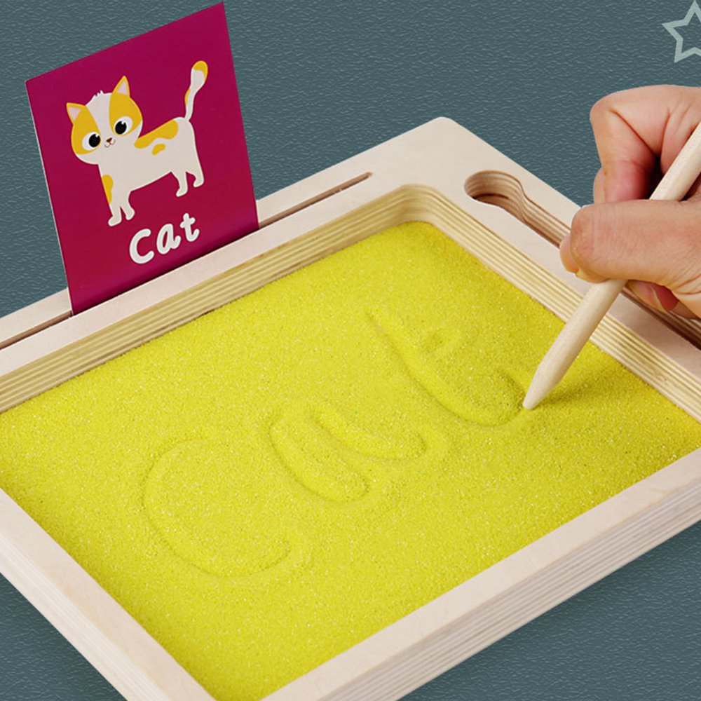 Bac à Sable D'écriture Montessori – Boîte Tactile Pour Apprendre à écrire, Dès 3 Ans, Grand Modèle