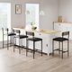 thumbnail image 5 of Set of 2 gray pu forrado kitchen bar stools con footrest y back, counter - height para kitchen island, apartment o counter bar, easy to assemble, 5 of 7