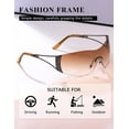 thumbnail image 5 of Wrap Around Y2K Sunglasses for Women Men Shield Flat Top Shades Futuristic Technology Frameless Sun Glasses, 5 of 7