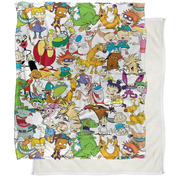 Nickelodeon Blanket, 50"x60" Mash Up Silky Touch Sherpa
