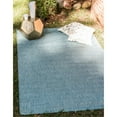 thumbnail image 2 of Unique Loom Solid Collection Casual Transitional Indoor and Outdoor Flatweave Area Rug, 6' x 9', Aquamarine/Light Blue, 2 of 2