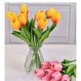 thumbnail image 2 of Xiao Hua Juego de 10 piezas de flores de tulipán artificiales, tallos de tulipán de imitación, ramo de tulipanes de PU de tacto real adecuado para la decoración del hogar de la fiesta de bodas, rosa, 2 of 4