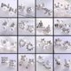 thumbnail image 2 of Pendientes de botón para estudiantes femeninas, estilo coreano, personalidad simple, temperamento, lindas joyas para las orejas antialérgicas, pendientes de moda que combinan con todo, 2 of 6