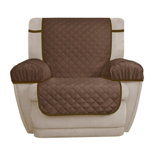 Mainstays Recliner Reversible Quilted Microfiber Pet Cover Multipurpose Furniture Protector, Tan