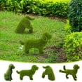 thumbnail image 1 of mfyjkho Estatua de perro artificial con musgo, figura de jardín primaveral con base de césped, decoración para jardín exterior, 1 pieza, 1 of 4