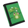 thumbnail image 2 of CHAQLIN Singing Green Frog Pattern Children's Wallet for Outdoor, Polyester Youth Wallet with Foldable Portable Kids Trifold Wallet, 2 of 7