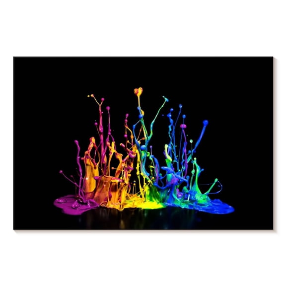 Elephant Stock Abstract Color Splash Wall Art - Horizontal Canvas Wall Art - Living Room Wall Decor - Hobbies And Lifestyle Canvas - Pink And Yellow Decor - 12" x 8"