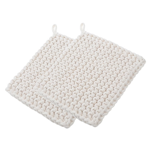 HEANUJJ Set of 2 Beige Cotton Placemats Heat Resistant Kitchen Table Mats Durable and Stylish