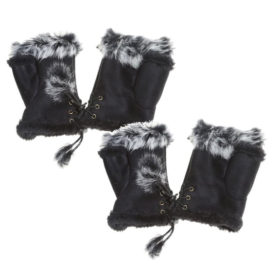 Clearance Hand protection equipment under $6,Women's Winter Faux Fingerless Gloves Soft Warm And Stylish Lined Mittens 2PC