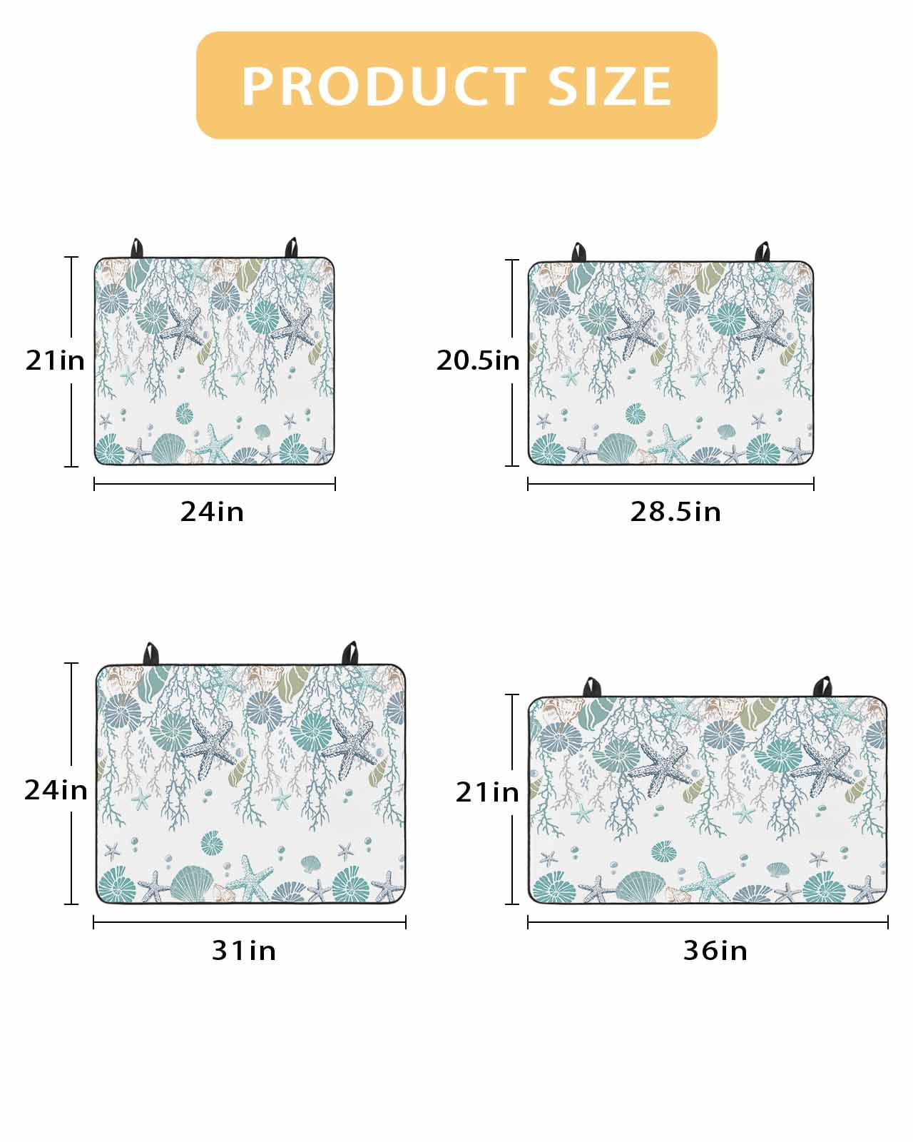 nqOlkjepod Large Induction Cooktop Protector Mat 24"x21", Ocean Coastal Stove Top Covers for Electric Stove, Nautical Starfish Conch Seashells Coral Stove Burner Cover Mats, Glass Top Stove Cover