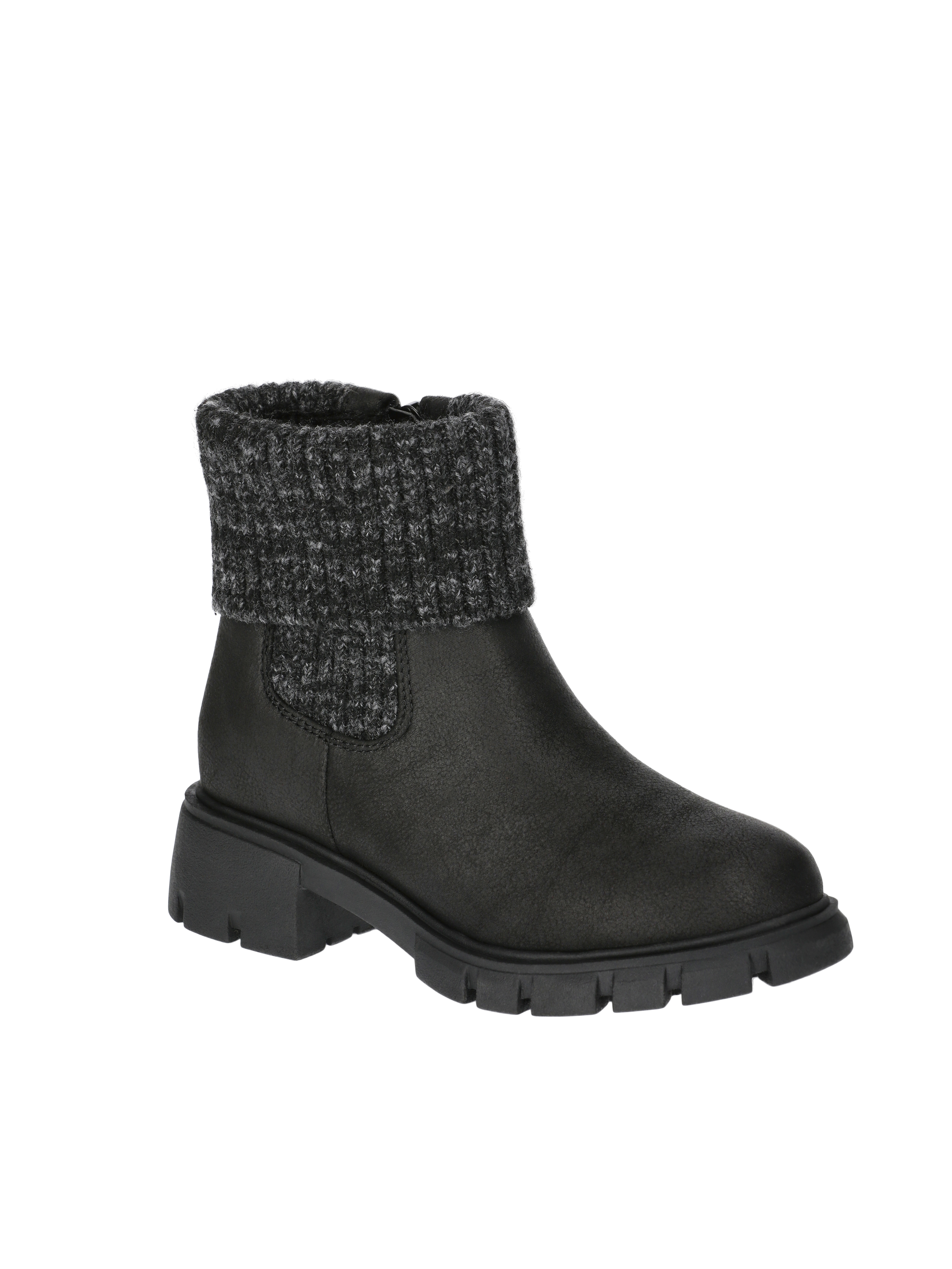 Wonder Nation Toddler Girls Sweater Knit Faux Leather Boots