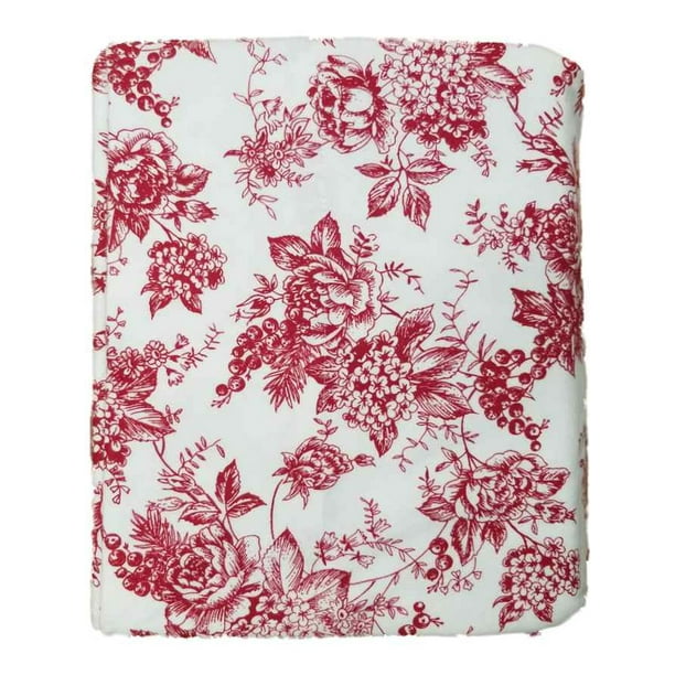 Bee & Willow Red Floral Toile Twin Flannel Sheet Set, Bed Sheets