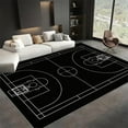 thumbnail image 3 of Area Rugs, Minimalist Basketball Court Sport Rug Home Modern Carpet, Black Carpet Non-Slip Carpets Rectangle Rug For Living Room, Bedroom, Office And Indoor Decoration, 3 of 7