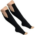 thumbnail image 2 of par de calcetines médicos de compresión con cremallera para pierna y pantorrilla, calcetines con punta abierta, tubo medio para esculpir el cuerpo con calcetines con cremallera, calcetines para, 2 of 3