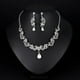 thumbnail image 1 of HomeKingdee Simple Elegant Alloy Rhinestone Glass Necklace and Earrings Jewelry Set for Women Wedding Party Bride Accessories, 1 of 8