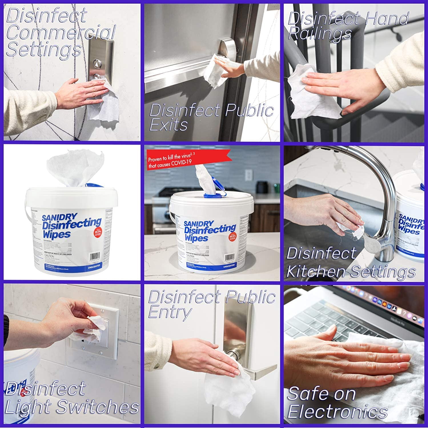 Rosmar Disinfecting Wipes,Unscented,White EXP-8001