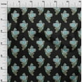 thumbnail image 2 of oneOone Silk Tabby Fabric Leaves & Floral Block Printed Fabric 1 Yard 42 Inch Wide, 2 of 4