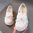 thumbnail image 6 of GiLiling Girls Dress Shoes Loafers, Bowknot Slip-On School Shoes with Low Heel, Closed-Toe Flat Shoes for Uniforms Performances Parties Casual Wear (White, 5 Years), 6 of 6