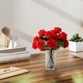 thumbnail image 6 of Gumesh 10 Roses Silk Bouquet - Lifelike Artificial Flowers for Home Decor, Wedding Centerpieces, Table Arrangements (e.g., Red/White), 6 of 6