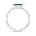 thumbnail image 2 of ANGARA Natural Oval 1.5 ct London Blue Topaz and Diamond Ring in 14K White Gold for Women (Size-8x6mm) | November Birthstone, Anniversary, Jewelry Gift for Women | Natural London Blue Topaz Ring, 2 of 10