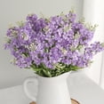 thumbnail image 2 of WMTOKK Artificial Hyacinth Flower Bouquet 5 Head Realistic Silk Hyacinth Fake Floral Arrangement for Wedding Home Table Vase Spring Decoration (Purple), 2 of 6