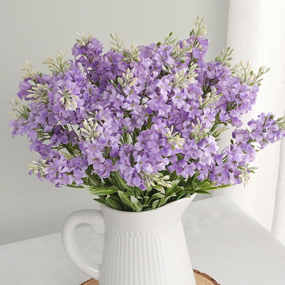 ddioayh Artificial Hyacinth Flower Bouquets Set of 5 Stem-Shapes Lifelike Look with Green Leaves and Buds for Home Office Decor Table Arrangements