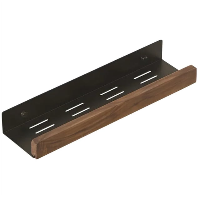 Estante de Almacenamiento de BañO de Madera de Nogal Negro, Estante de Almacenamiento de BañO No Perforado, Ligero, Montado en la Pared, Sala de Estar de Lujo, 40Cm