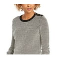 thumbnail image 2 of Charter Club Women's Textured Contrast-Trim Sweater Black Size Medium, 2 of 3
