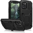 thumbnail image 1 of Compatible with iPhone 12 Pro 6.1 Metal Case with Screen Protector Military Rugged Heavy Duty Shockproof Case with Stand Full Cover case for iPhone 12 Pro 6.1 (Black, iPhone 12 Pro), 1 of 8