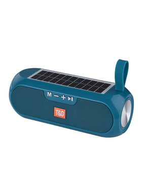 Wireless Speaker Bluetooth 5.0 Solar Powered Sound Box Rechargeable Radio Handheld Speaker, Light Blue