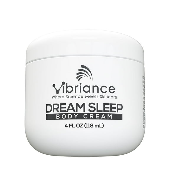 Vibriance Dream Sleep Body Cream, 4 fl oz - Fluffy Full Moisturizer for Dry Skin, Relaxation and Rejuvenation with Therapeutic Ingredients, Soothing Vanilla Aromatics
