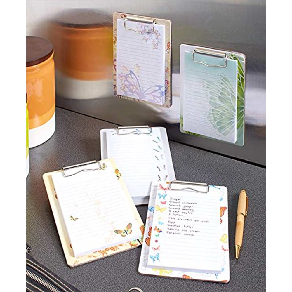 Set of 5 Butterfly Clipboards & Notepads
