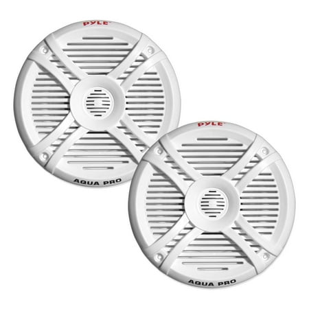 Pyle 6.5' Full Range - PYLE PLMRX67 - Dual 6.5'' Water Resistant Marine Speakers, 2-Way Full Range Stereo Sound, 250 Watt, White