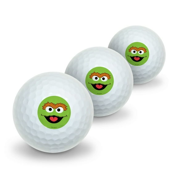 Sesame Street Oscar the Grouch Face Novelty Golf Balls 3 Pack